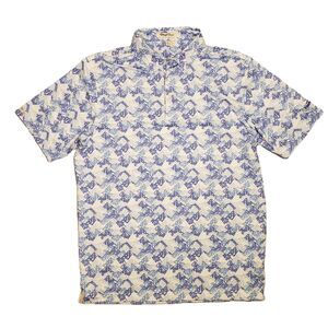 Straight Down Mountain High Golf Polo Shirt Mens Medium White Summer Performance